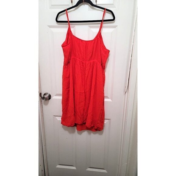 OLD NAVY ORANGE CASUAL ELASTIC WAIST MIDI DRESS - Picture 3 of 7